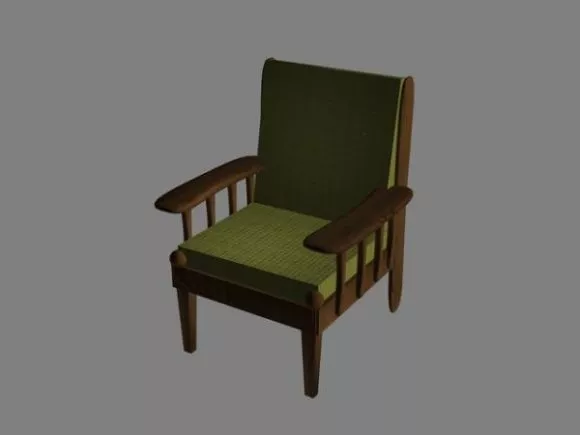 Furniture Dining Table And Red Chairs 3d model