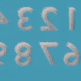Cloud Numbers Text Decoration 3d model