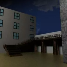 Outside Apartment Building 3d model