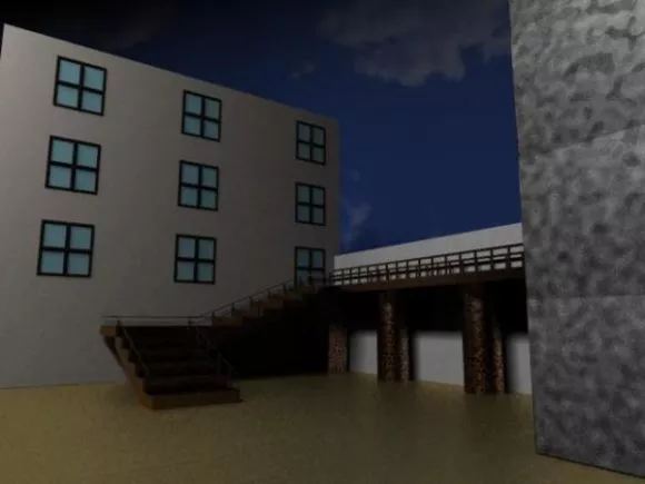 Outside Apartment Building 3d model Outside Apartment Building 3d model