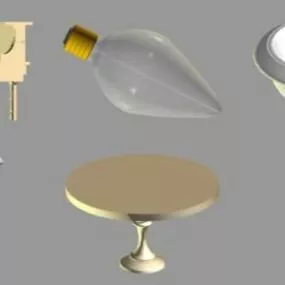 Bulb Lighting With Furniture Set 3d model