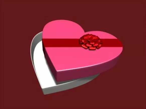 Heart Box With Bow Decoration 3d model Heart Box With Bow Decoration 3d model