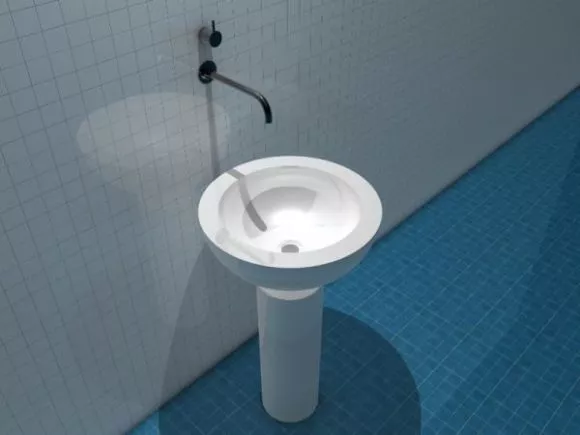 Wash Sink With Cabinet 3d model