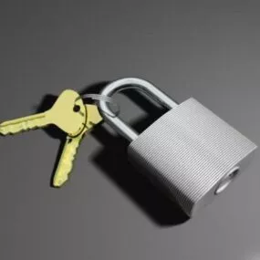 Padlock With Key 3d model