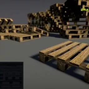 Wooden Pallet Stack 3d model