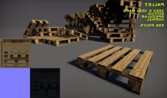 Wooden Pallet Stack 3d model Wooden Pallet Stack 3d model