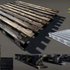 Old Pallet Wooden Material 3d model