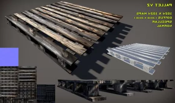 Old Pallet Wooden Material 3d model Old Pallet Wooden Material 3d model