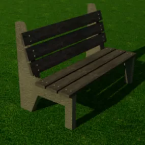 Park Bench Old Wood 3d model