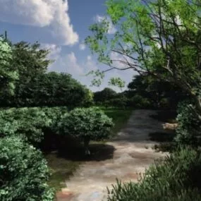Park Path Landscape 3d model