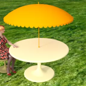 Outdoor Furniture Patio Set With Character 3d model