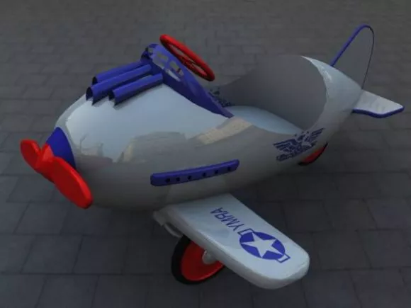 Cartoon Propeller Plane 3d model