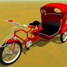 Pedicab Cycle Rickshaw Tricycle 3d model