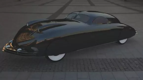 Futuristic Car Industrial Steel Cover 3d model