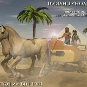 Pharaoh Chariot With Character 3d model