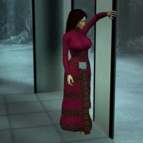Ancient Female Character In Dress 3d model