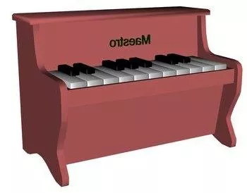 Upright Piano Instrument With Girl 3d model