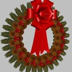 Pine Wreath Christmas Decoration 3d model