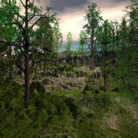 Pine Forest Landscape 3d model