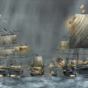 Medieval Pirate Ship Group 3d model
