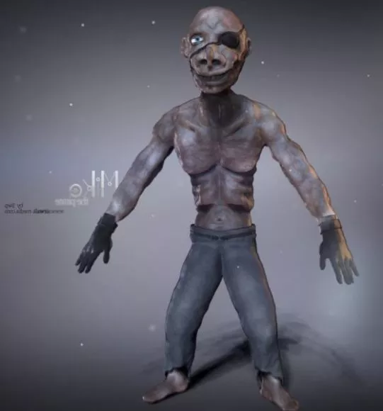 Barbell Object With Human Character 3d model