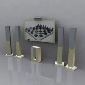 Plasma Tv With Sound System 3d model