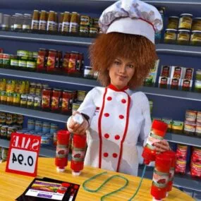 Sale Man Character At Market Shop 3d model