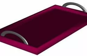 Steel Tray With Handle 3d model