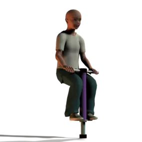 Man Character With Pogo Stick 3d model