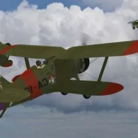 Russian Fighter Aircraft Polikarpov I15 3d model