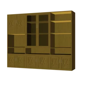 Office Wooden Wall Cabinet 3d model