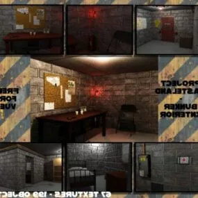 Wasteland Bunker Building 3d model