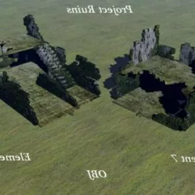 Old Rock Temple Building 3d model