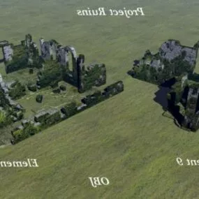 Damaged Ancient Temple Building 3d model