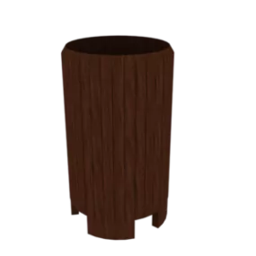 Public Wood Trash Bin 3d model