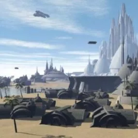Quantum Futuristic City Building 3d model