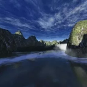 Nature Landscape With Blue Sky 3d model