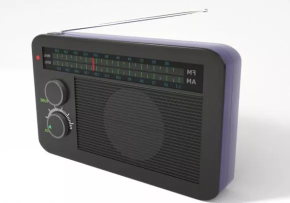Radio Receiver With Antenna 3d model