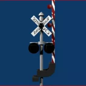 Street Rail Road Crossing 3d model