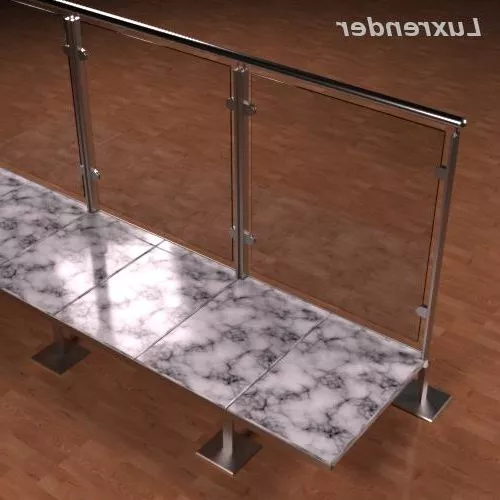 Walkway With Glass Handrail 3d model Walkway With Glass Handrail 3d model