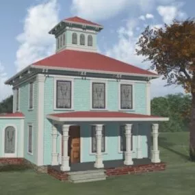 Railroad House Country Building 3d model