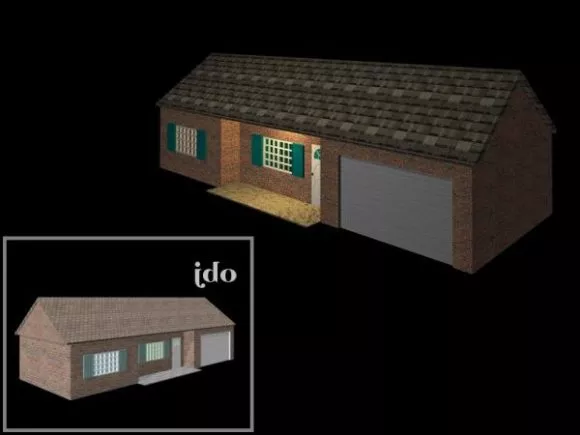 Typical Wooden House With Chimney 3d model