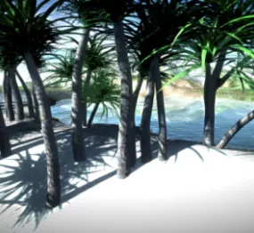 Realistic Tree Plant Group 3d model
