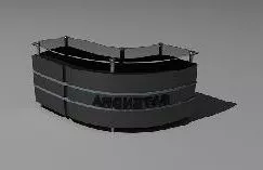 Curved Reception Table 3d model