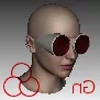 Futuristic Vr Goggles With Head Mannequin 3d model