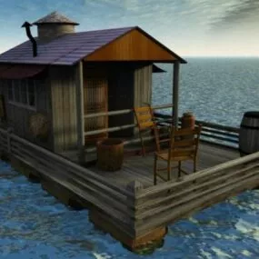 Houseboat Building 3d model