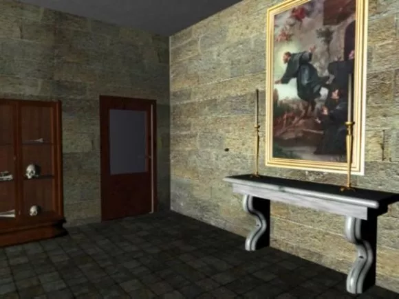 Chinese Study Room With Shelf And Table 3d model