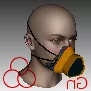 Girl Mannequin Character With Respirator Mask 3d model