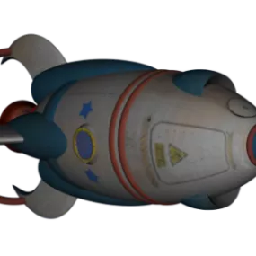 Futuristic Spaceship Rocket Shape 3d model