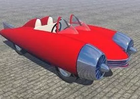 Retro Roadster Car 3d model